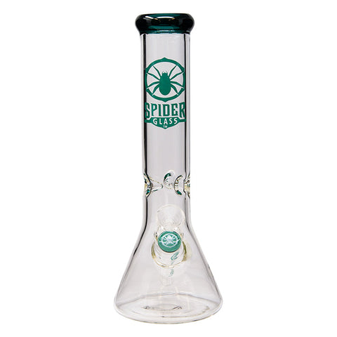 Teal Green Spider Glass Bong 12 Inches