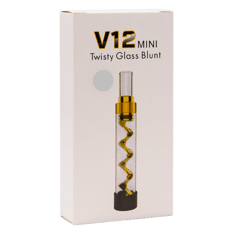 Silver V12 Mini Twisty Glass Blunt Pipe