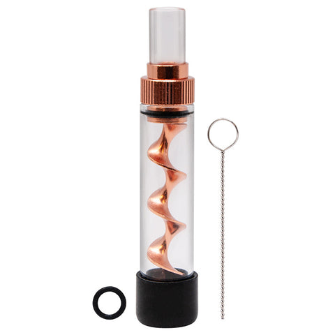 Rose Gold V12 Mini Twisty Glass Blunt Pipe