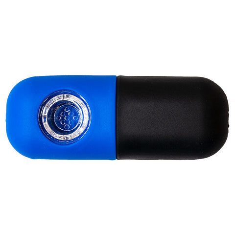 Blue and Black Capsule Silicone Pipe