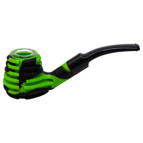 Stripped Black and Green Retro Silicone Pipe