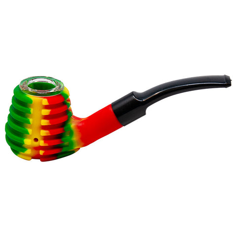 Stripped Rasta Retro Silicone Pipe