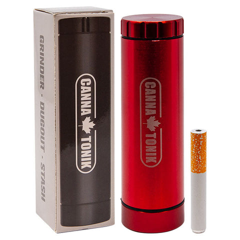 Cannatonik 3 In 1 Red Grinder Dugout Stash