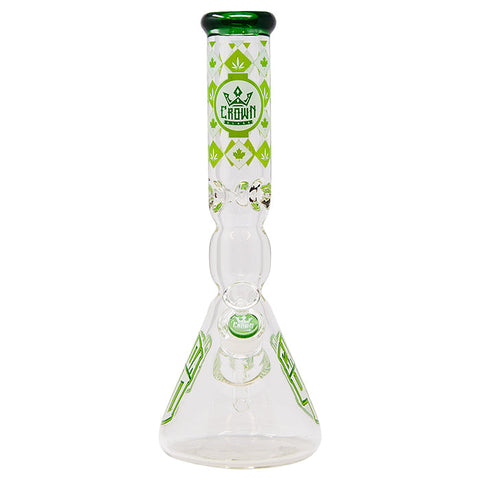 Crown Glass  14 Inches Green Canada 420 Bong