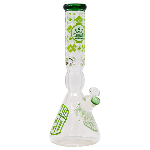 Crown Glass  14 Inches Green Canada 420 Bong