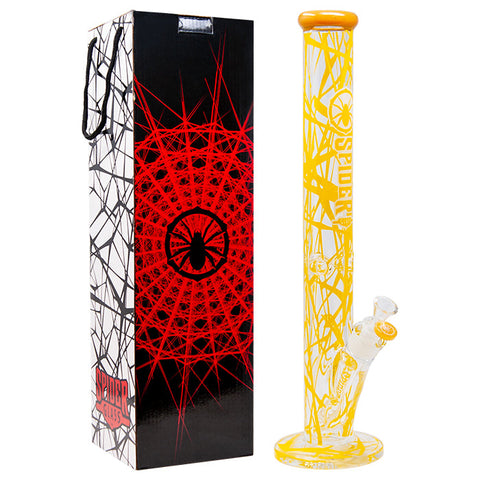 Cylindrical Spider Web Yellow 18 Inches Bong