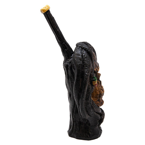 Gold Skull Polyresin Pipe