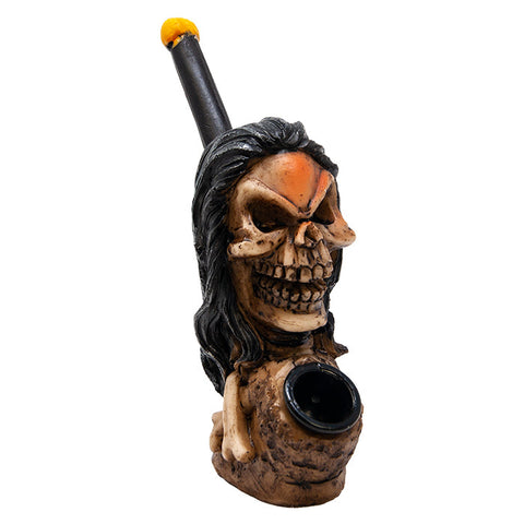 Skull Head Polyresin Pipe