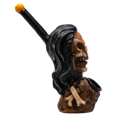 Skull Head Polyresin Pipe