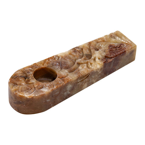 Flat Craved Stone Pipe 3 Inches