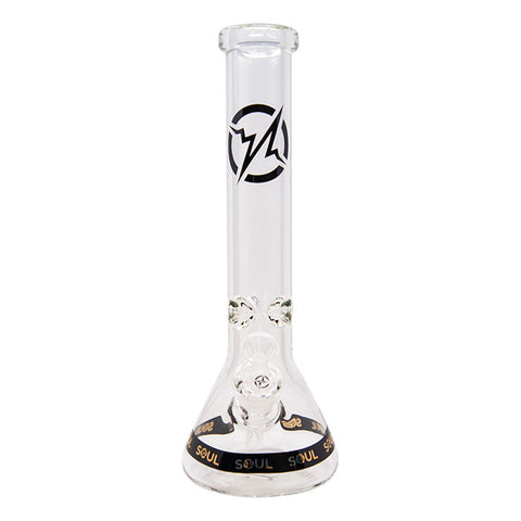 Soul Glass 9mm Thick Clear Glass Beaker Bong 14 Inches