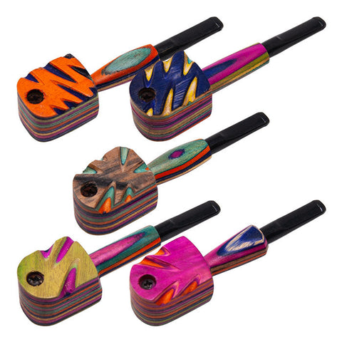 Colorful Wooden Flip Pipe 4.5 Inches