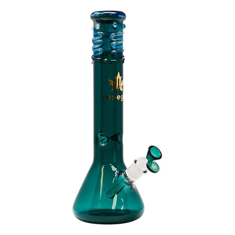 Maple Glass Teal Green Color Beaker Bong 14 Inches