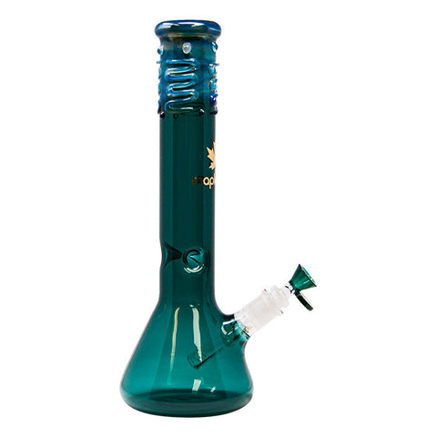 Maple Glass Teal Green Color Beaker Bong 14 Inches