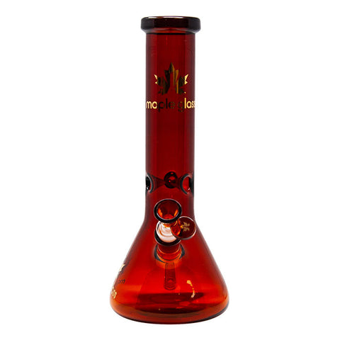 Maple Glass Amber Color Beaker Bong 12 Inches