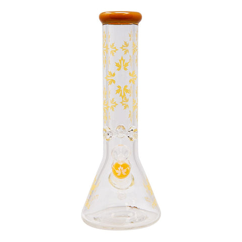 Yellow Autumn Leaves Glass Bong 12 Inches