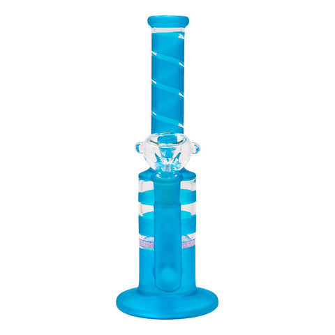 Sky Blue Mini Straight Tube Honeycomb Bong 10 Inches