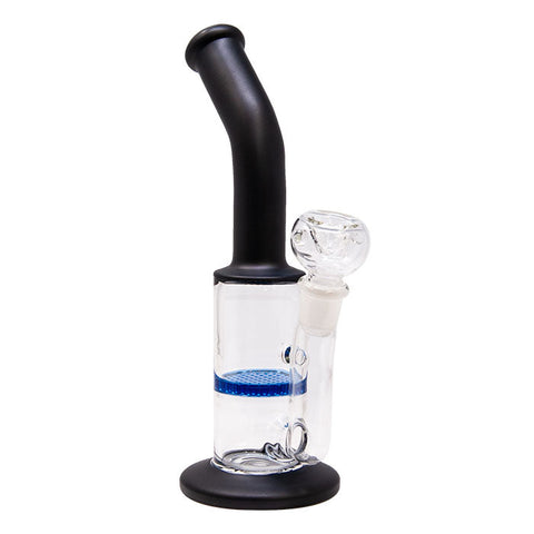 Black Mini Bent Neck Honeycomb Perc Bong 12 Inches