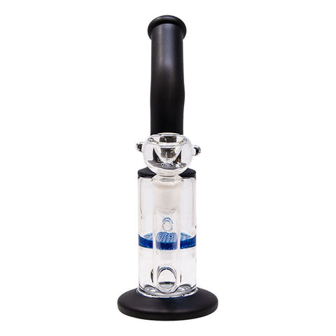 Black Mini Bent Neck Honeycomb Perc Bong 12 Inches