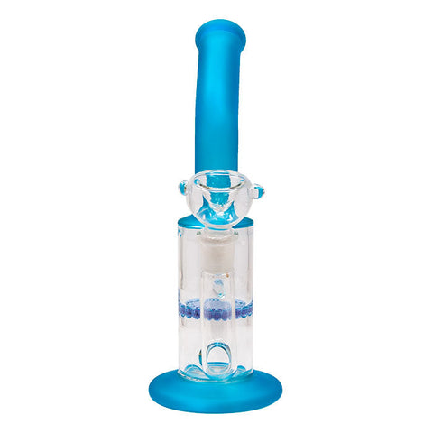 Sky Blue Mini Bent Neck Honeycomb Perc Bong 12 Inches