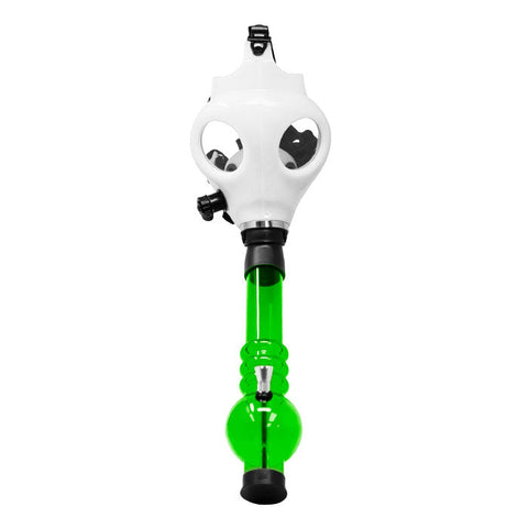 White Glow In Dark Gas Mask Bong