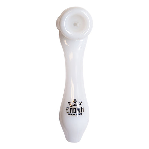 White Crown Glass Sherlock Pipe 6 Inches