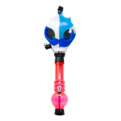 Blue and White Mask Bong