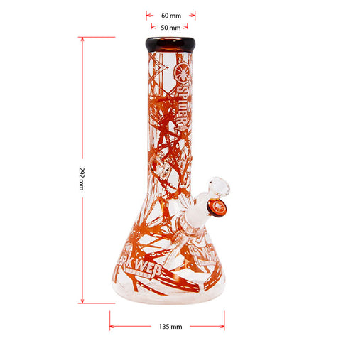 Amber Darkweb Series Spider Glass Beaker Bong 12 Inches