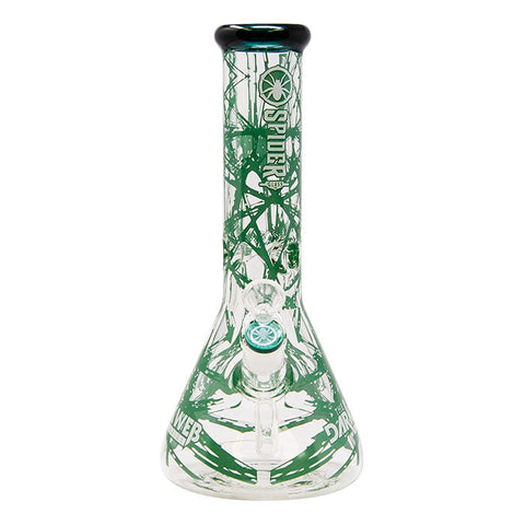 Teal Darkweb Series Spider Glass Beaker Bong 12 Inches