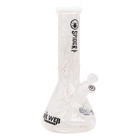 White Darkweb Series Spider Glass Beaker Bong 12 Inches