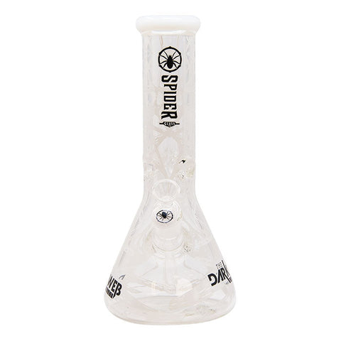 White Darkweb Series Spider Glass Beaker Bong 12 Inches