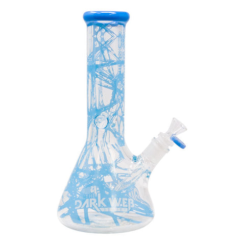 Sky Blue Darkweb Series Spider Glass Beaker Bong 12 Inches