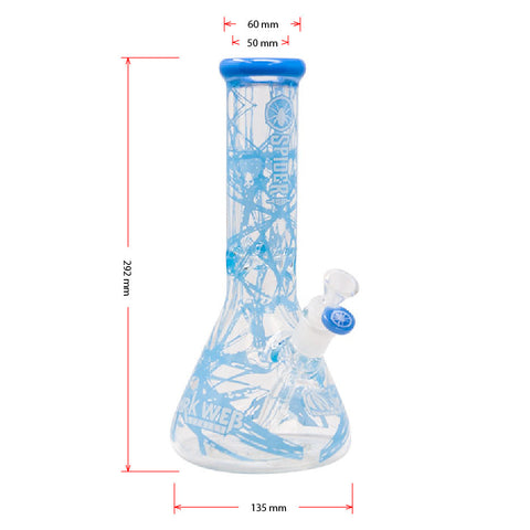 Sky Blue Darkweb Series Spider Glass Beaker Bong 12 Inches