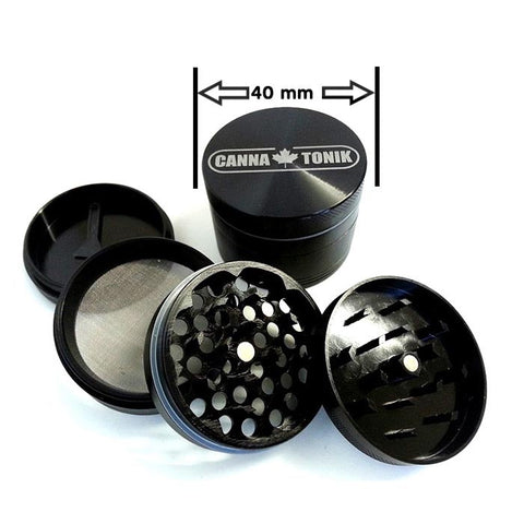 CANNATONIK ANODIZED ALUMINIUM GRINDER 40MM BLACK