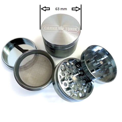 CANNATONIK  ANODIZED ALUMINIUM GRINDER 63 MM GREY