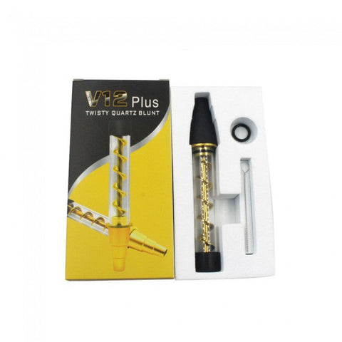 V12 PLUS BLACK TWISTY QUARTZ BLUNT